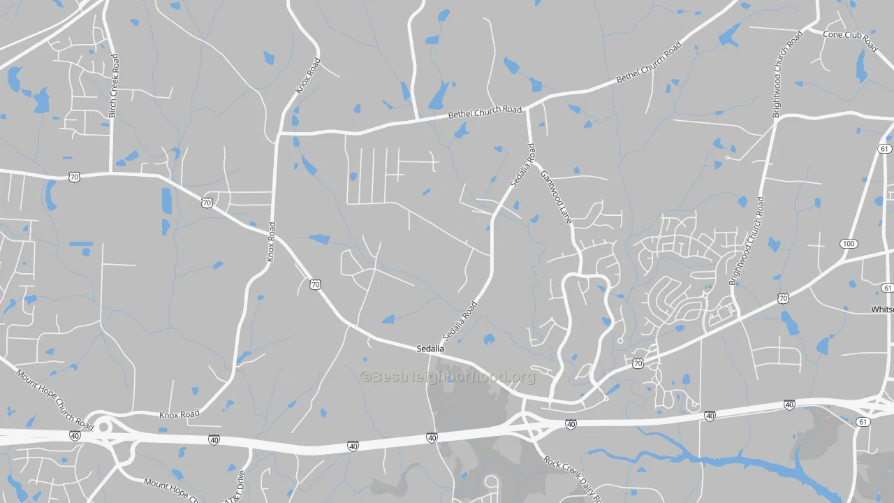 Transit Grade map of Sedalia, NC