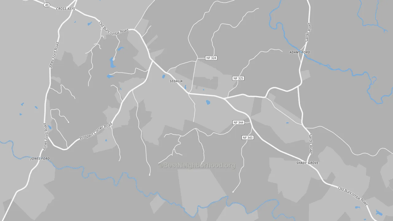 Transit Grade map of Sedalia, SC