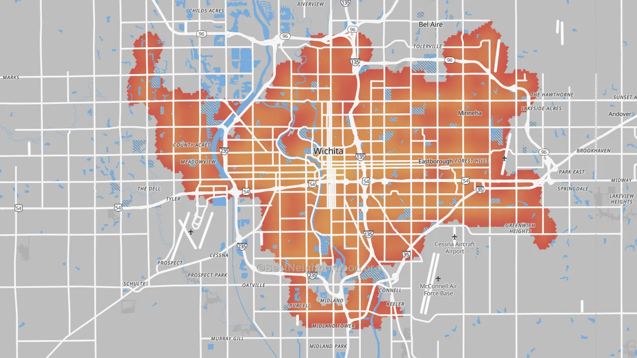 Transit Grade map of Sedgwick County, KS