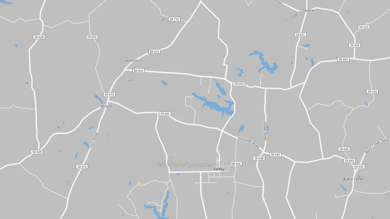 Transit Grade map of Sedley, VA