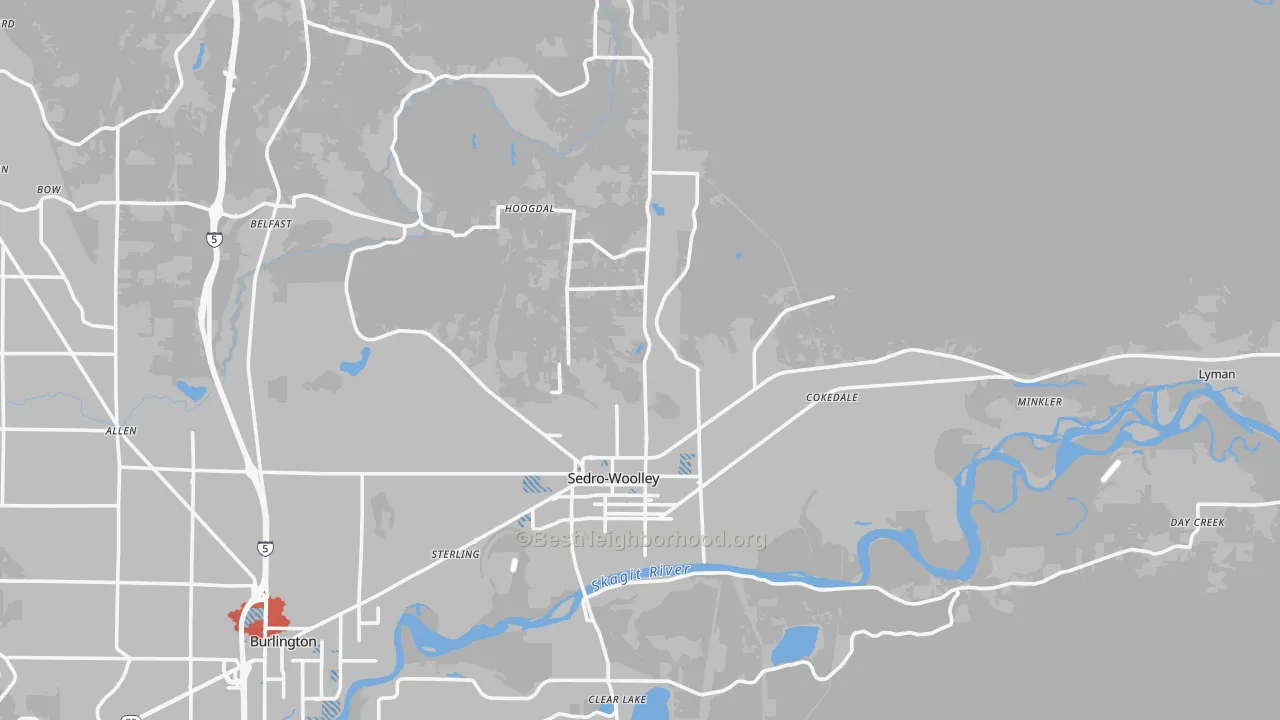 Transit Grade map of Sedro-Woolley, WA