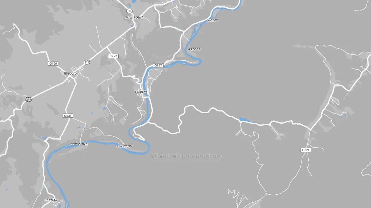 Transit Grade map of Seebert, WV