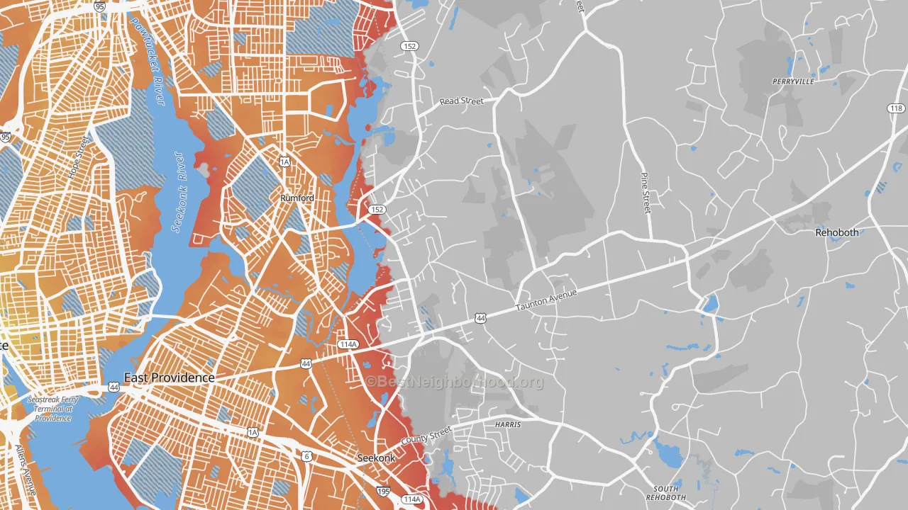 Transit Grade map of Seekonk, MA