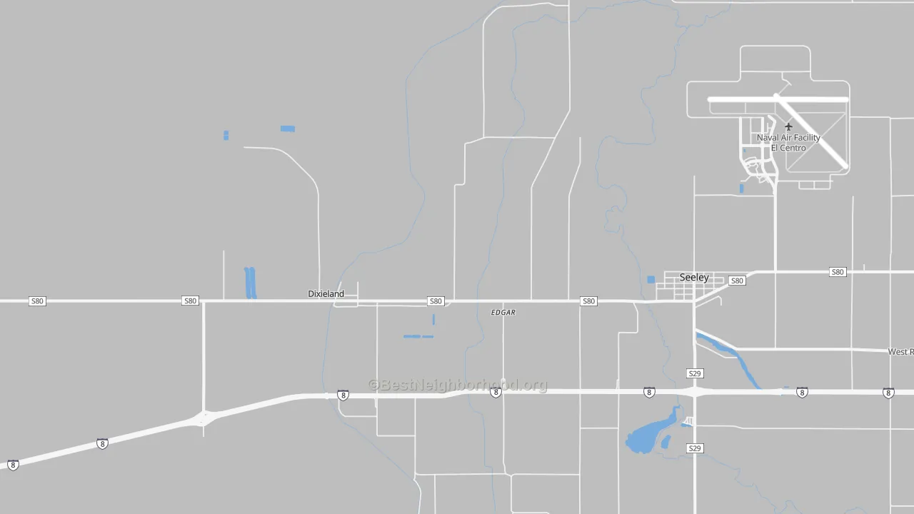 Transit Grade map of Seeley, CA