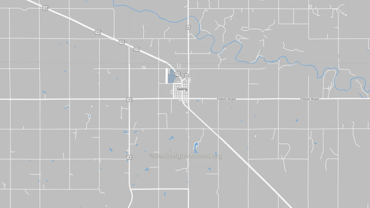 Transit Grade map of Seiling, OK