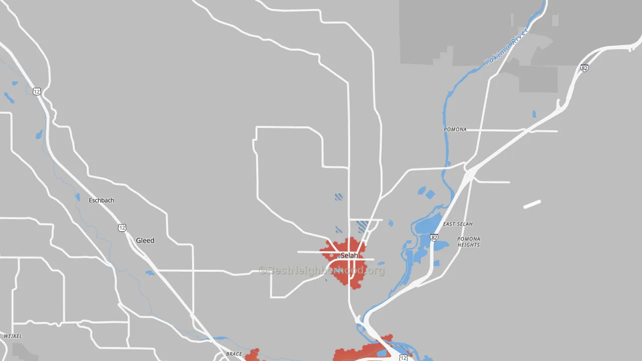 Transit Grade map of Selah, WA