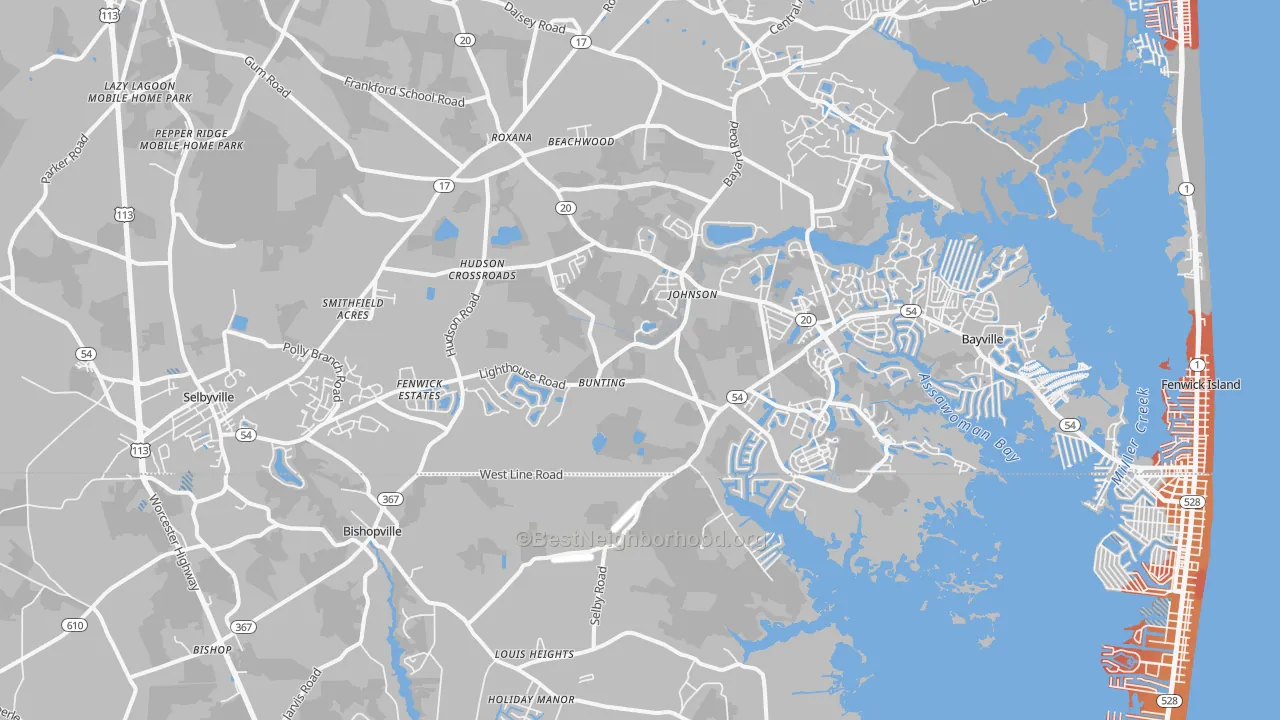 Transit Grade map of Selbyville, DE