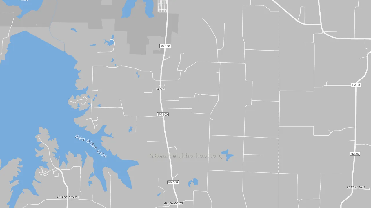 Transit Grade map of Selfs, TX
