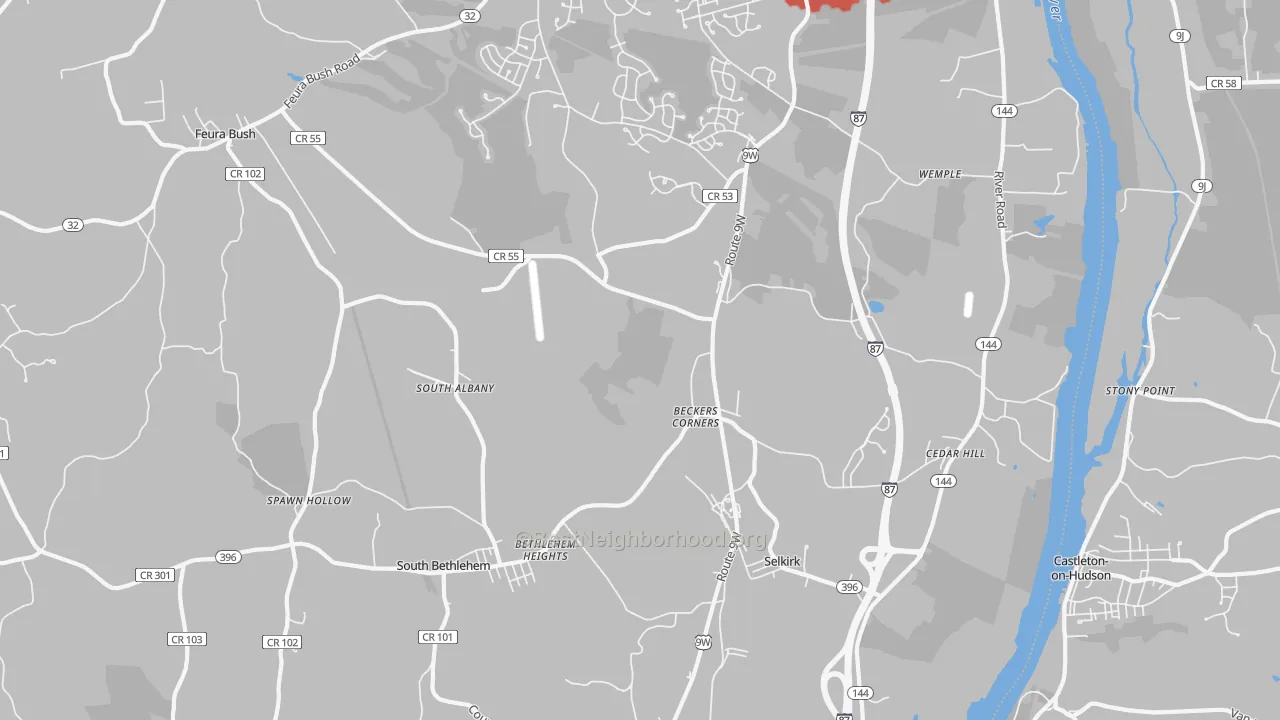 Transit Grade map of Selkirk, NY