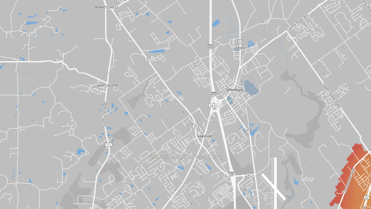 Transit Grade map of Sellersburg, IN