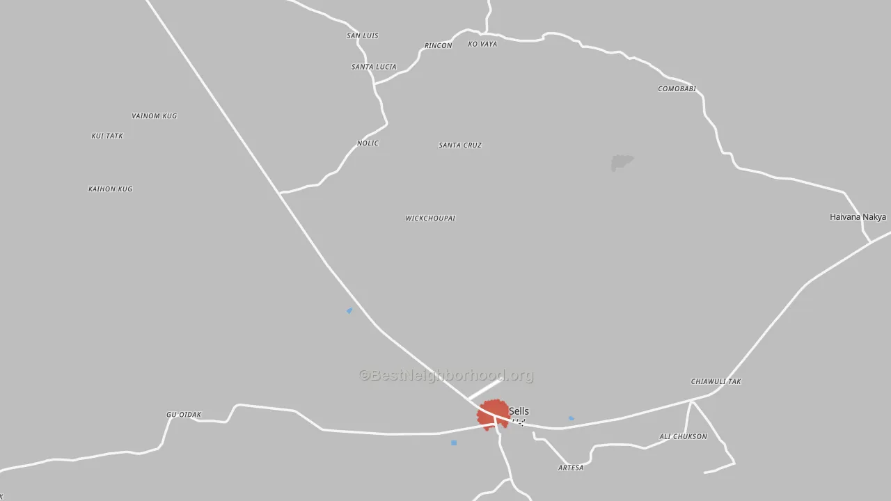 Transit Grade map of Sells, AZ