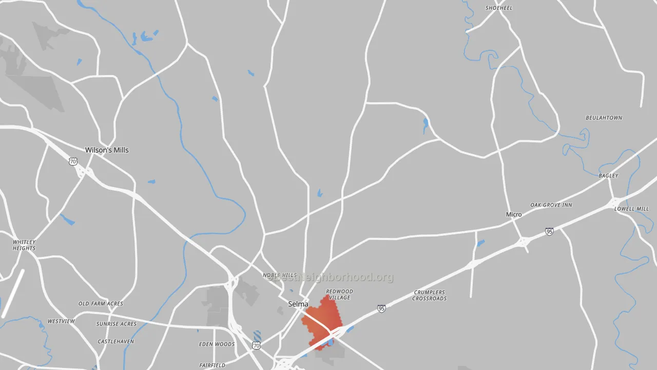 Transit Grade map of Selma, NC