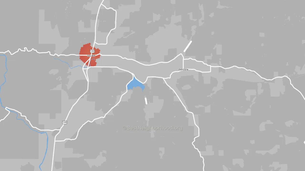 Transit Grade map of Selma, OR