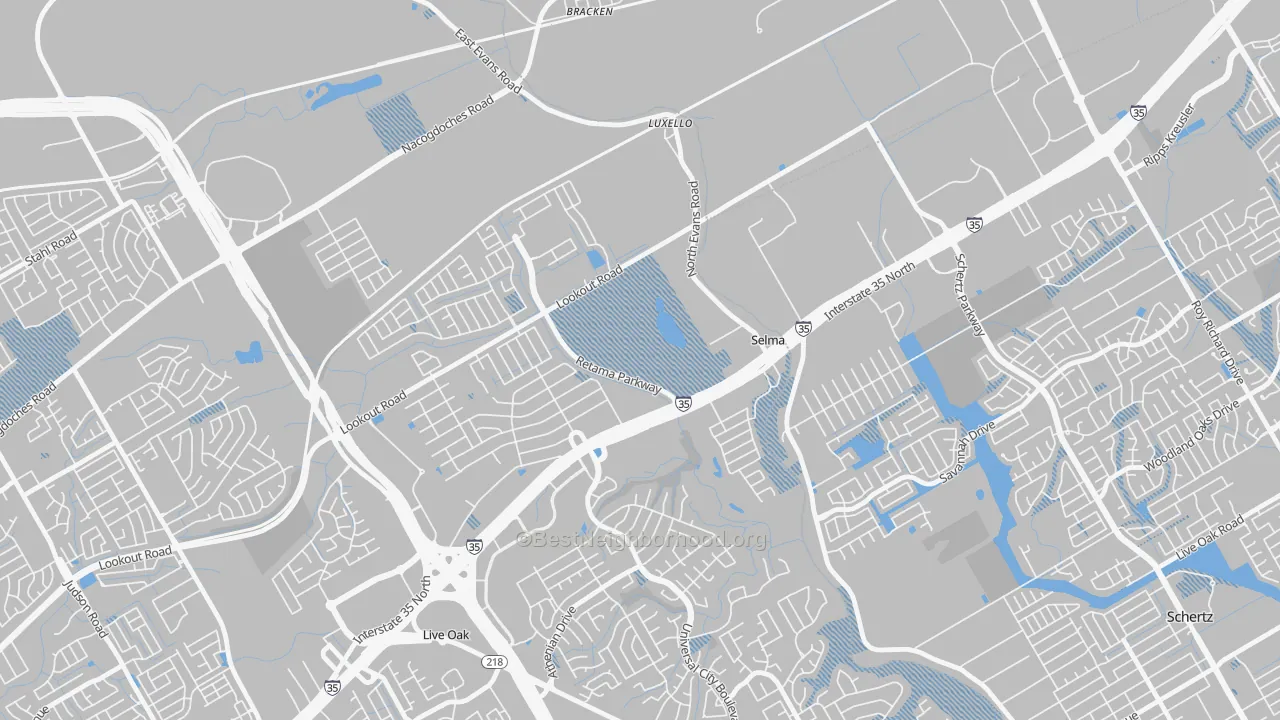 Transit Grade map of Selma, TX