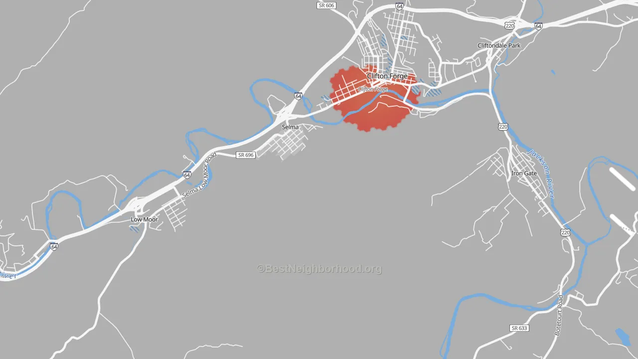 Transit Grade map of Selma, VA