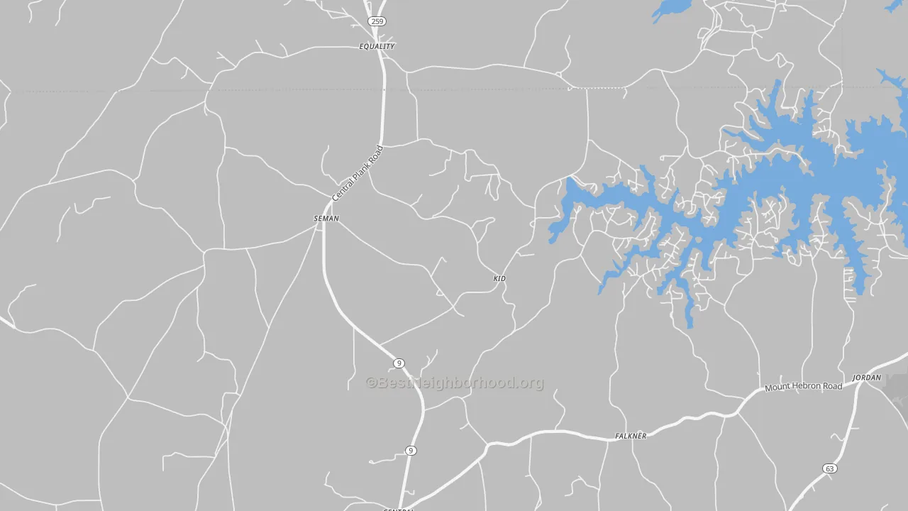 Transit Grade map of Seman, AL