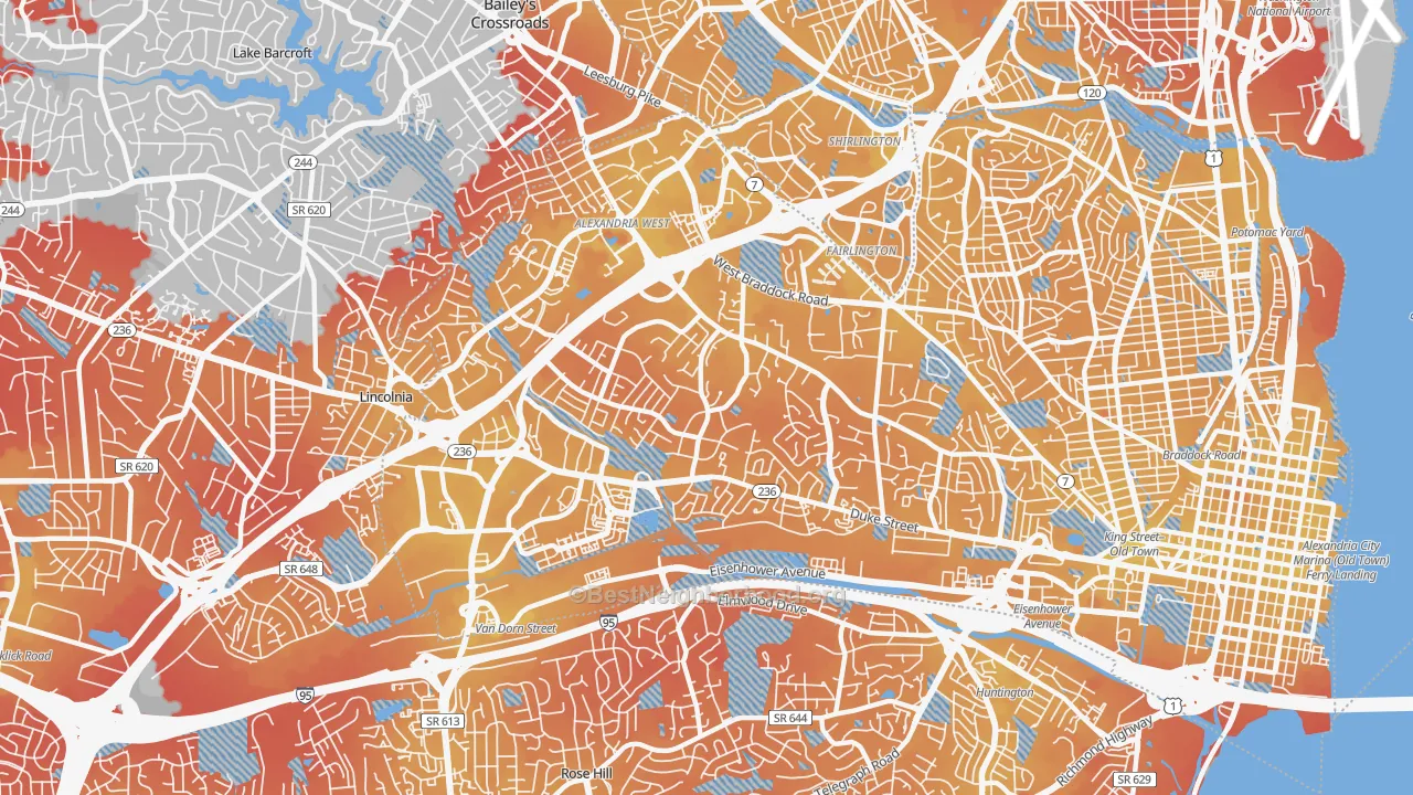 Transit Grade map of Seminary Hill, Alexandria, VA