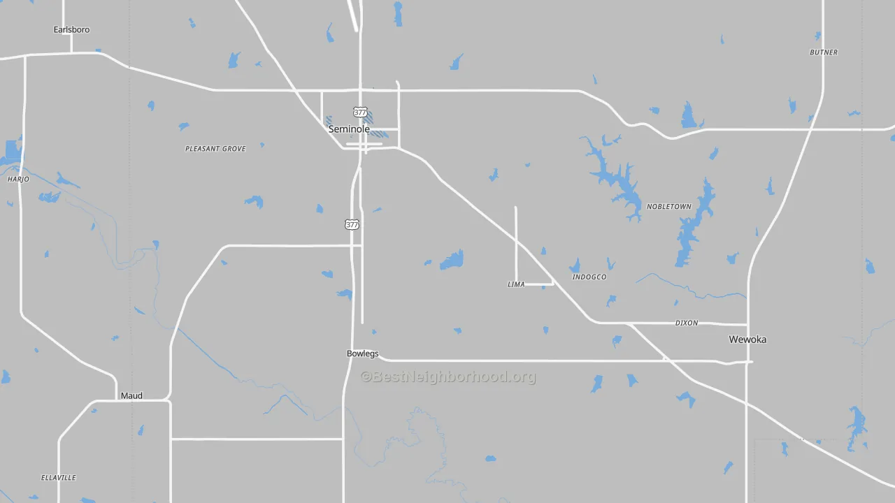 Transit Grade map of Seminole County, OK