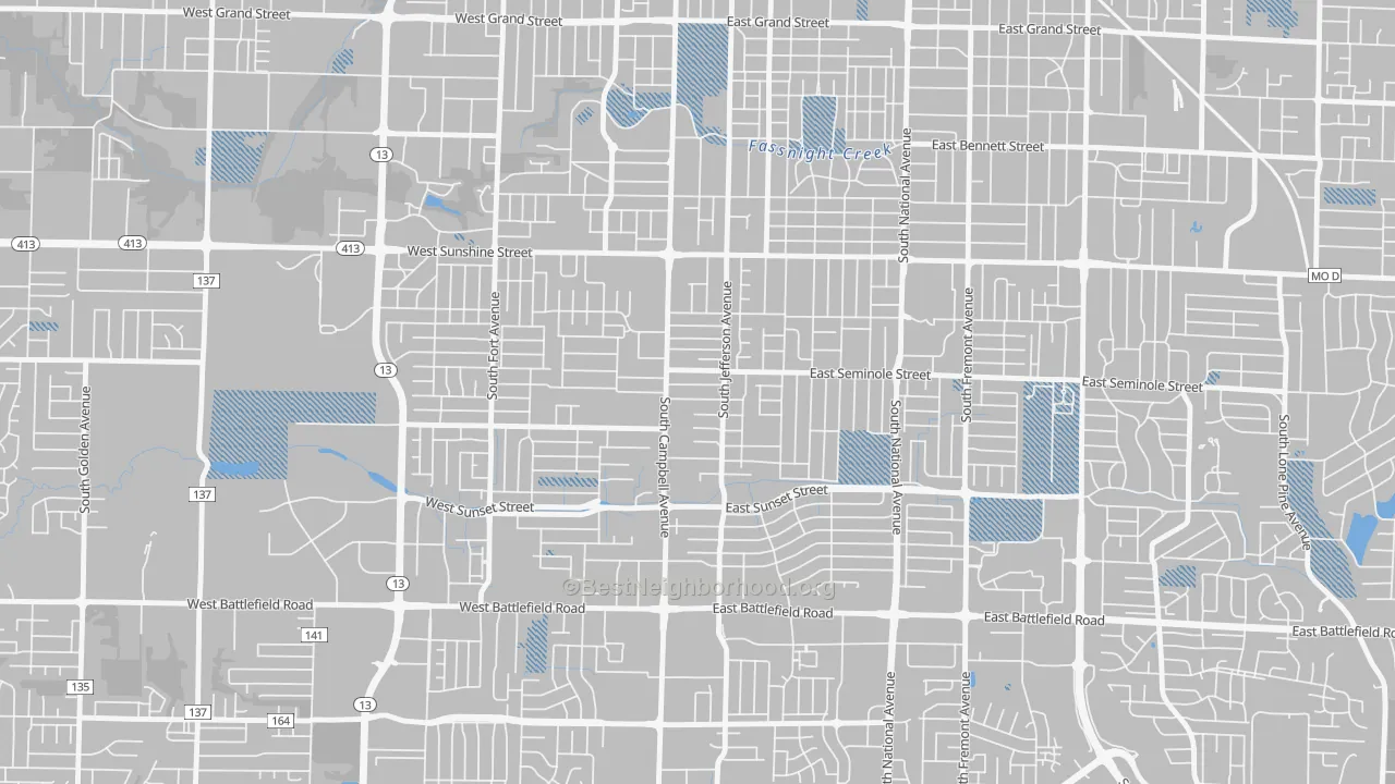 Transit Grade map of Seminole Holland, Springfield, MO