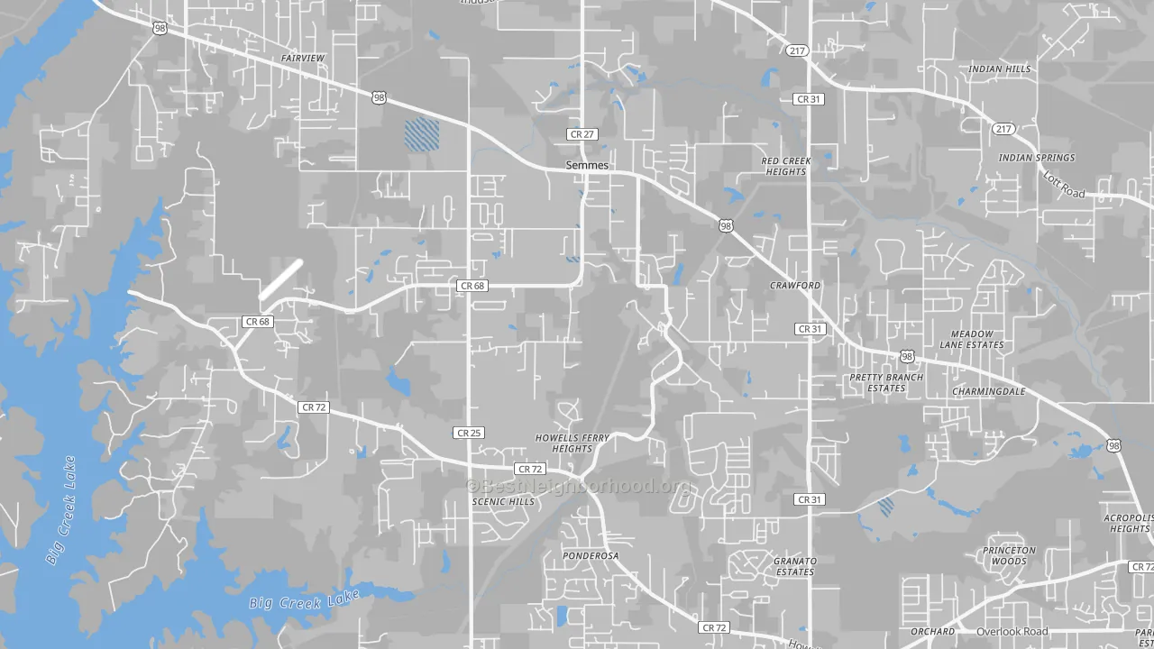Transit Grade map of Semmes, AL