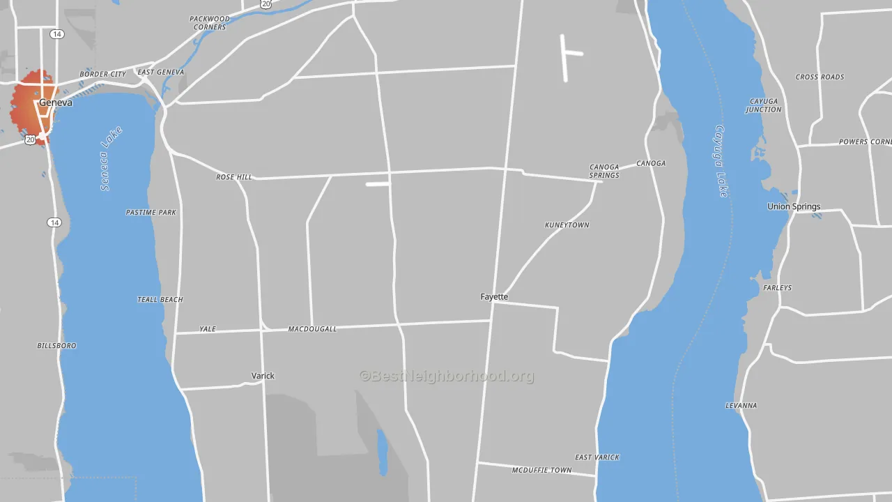 Transit Grade map of Seneca County, NY
