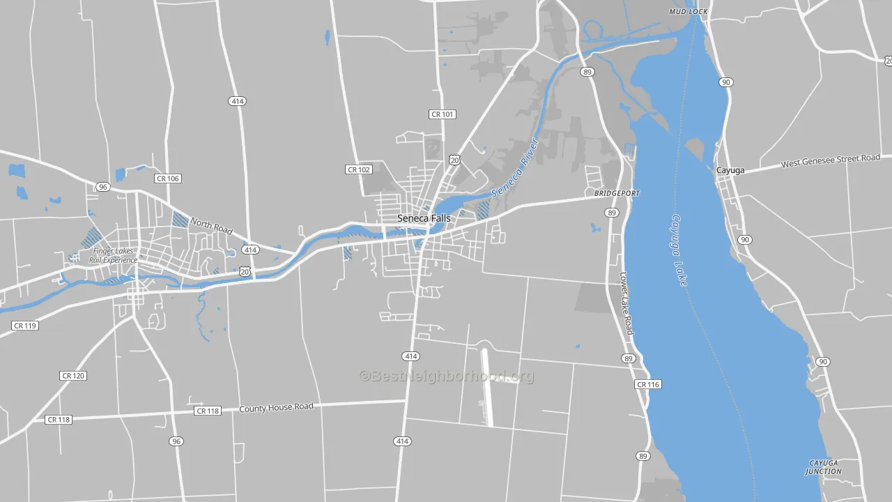 Transit Grade map of Seneca Falls, NY