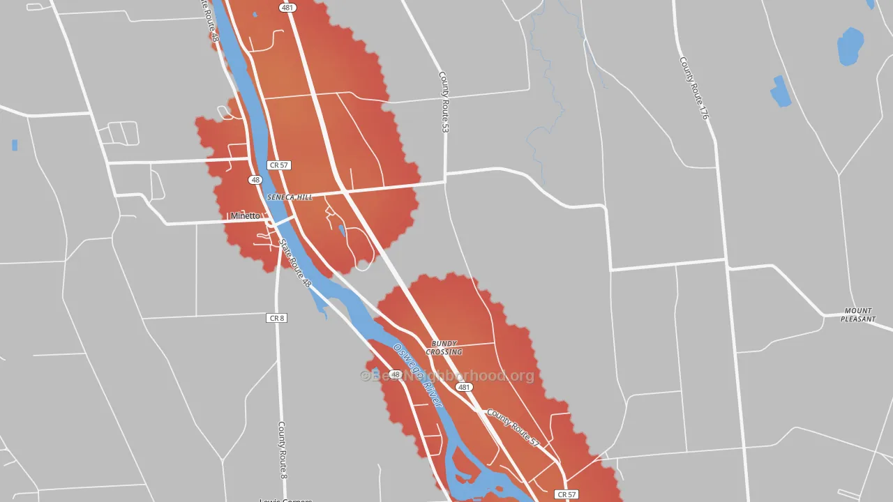 Transit Grade map of Seneca Hill, NY