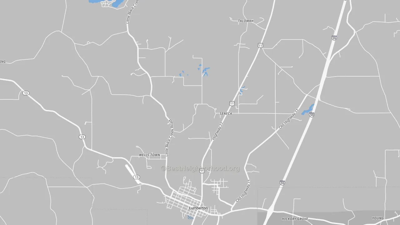 Transit Grade map of Seneca, MS