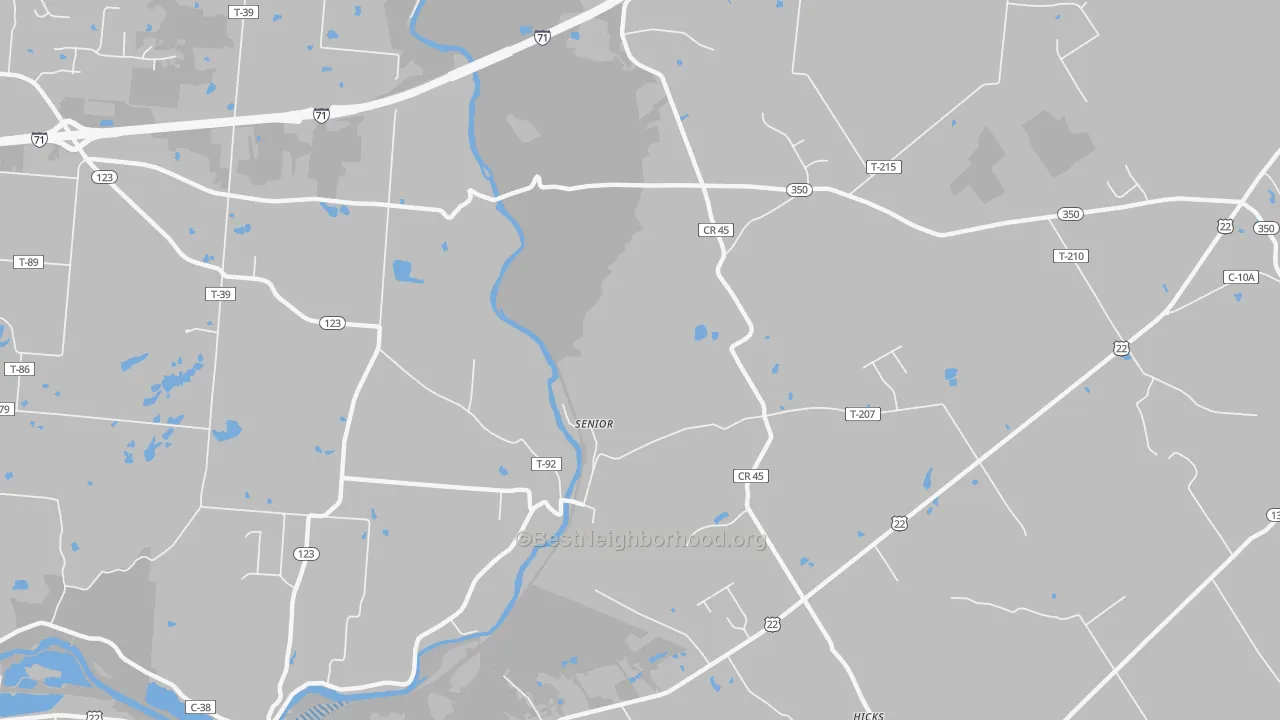 Transit Grade map of Senior, OH