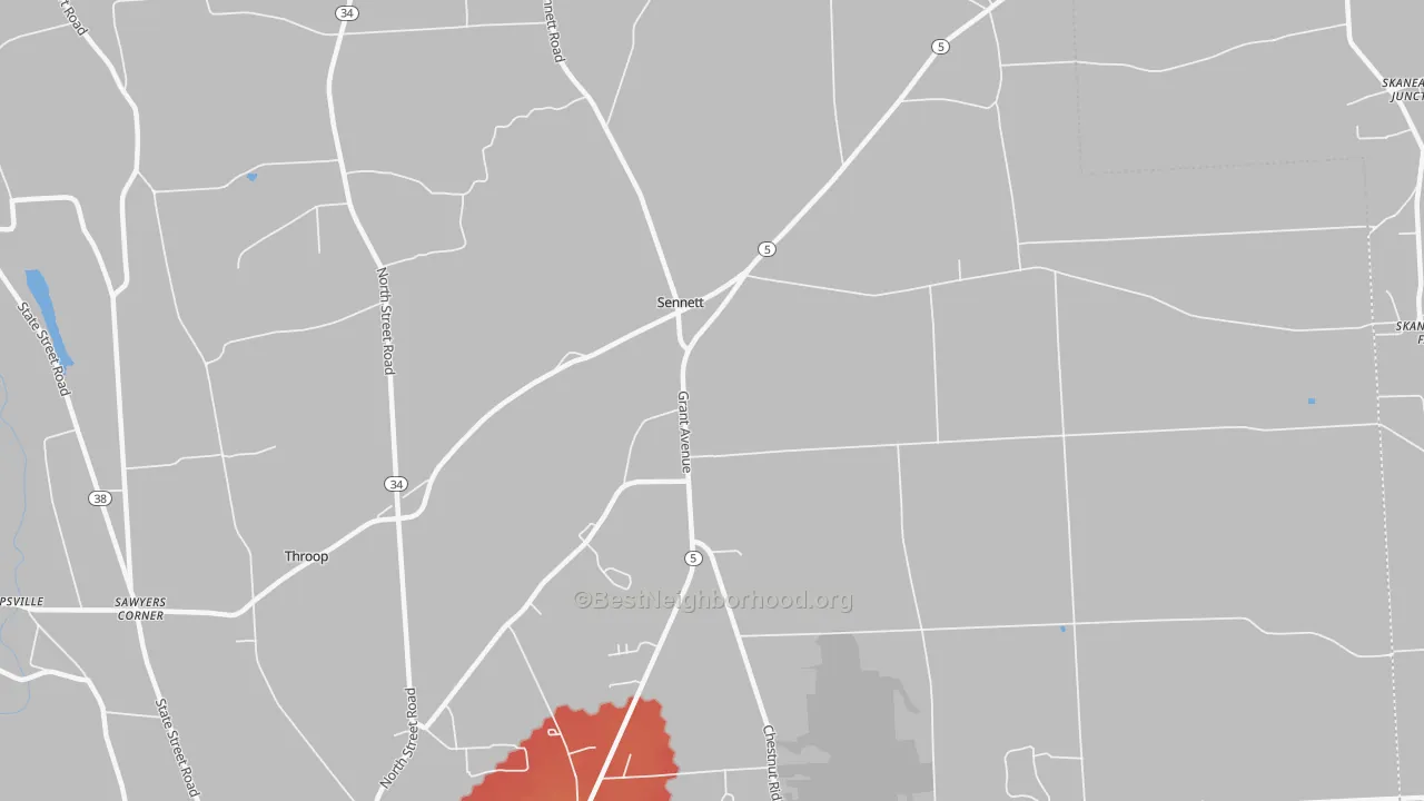 Transit Grade map of Sennett, NY