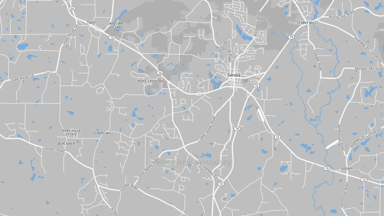 Transit Grade map of Senoia, GA