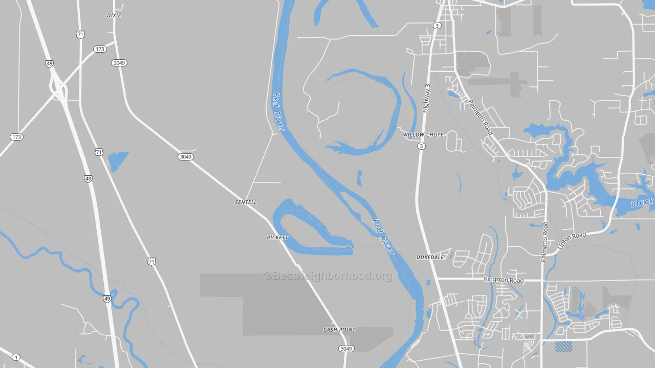 Transit Grade map of Sentell, LA