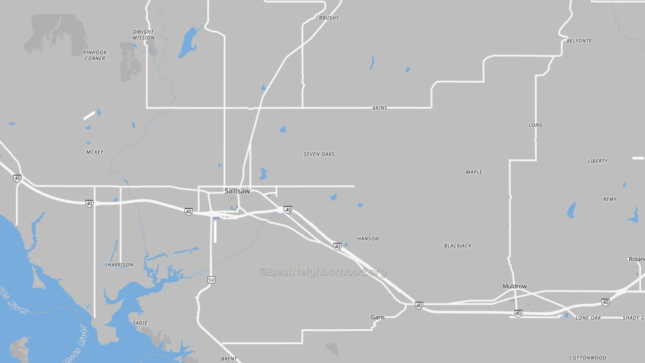 Transit Grade map of Sequoyah County, OK