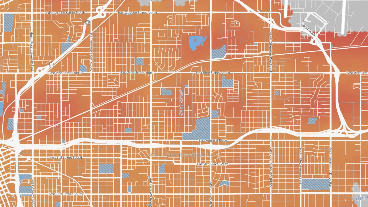 Transit Grade map of Sequoyah, Tulsa, OK