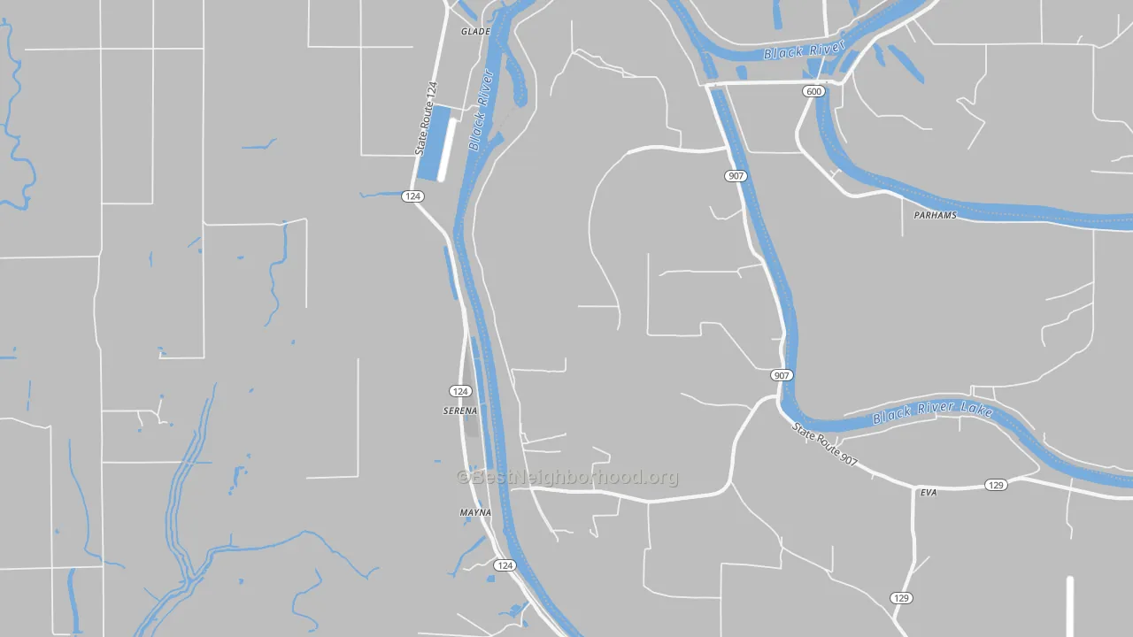 Transit Grade map of Serena, LA