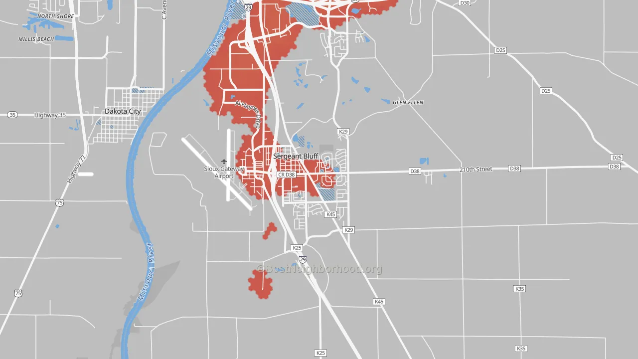Transit Grade map of Sergeant Bluff, IA
