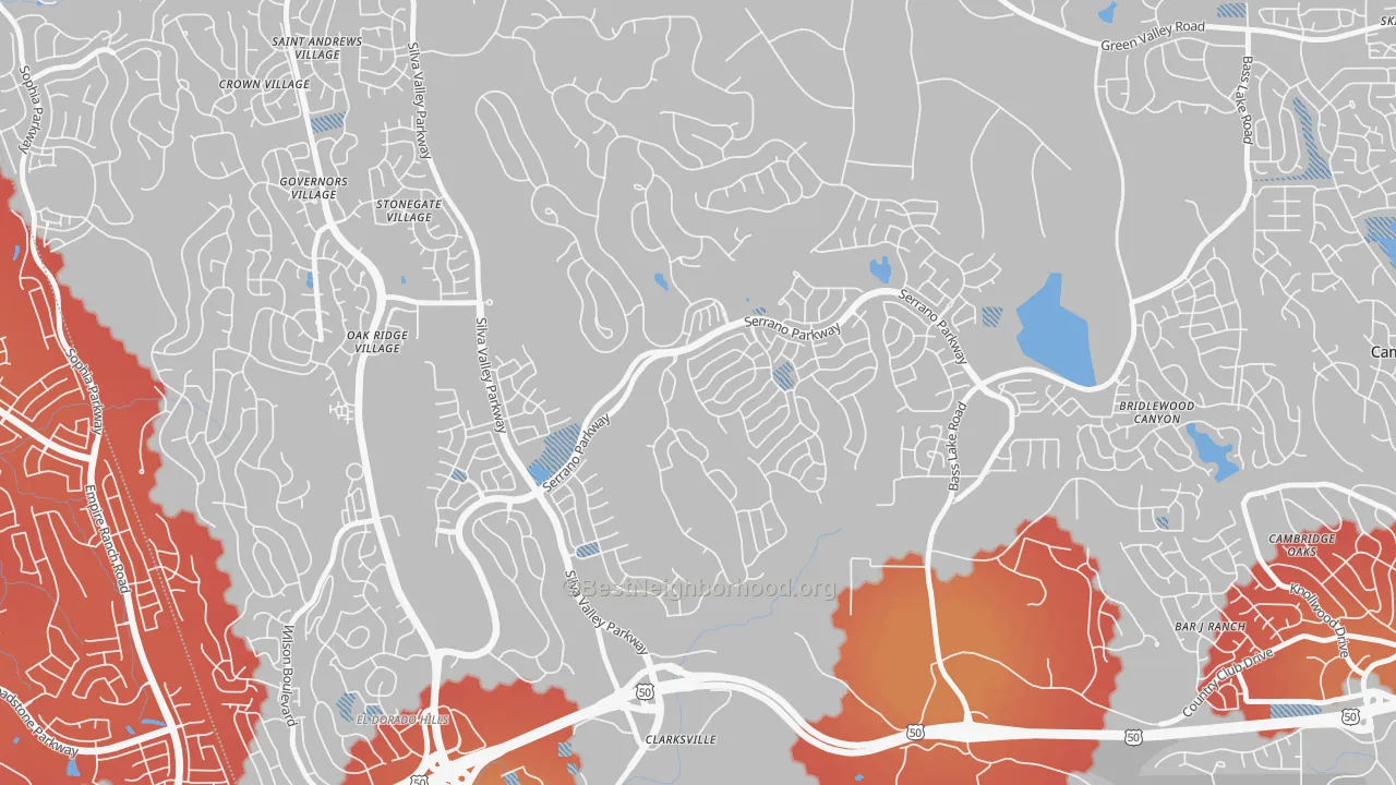 Transit Grade map of Serrano Village, El Dorado Hills, CA