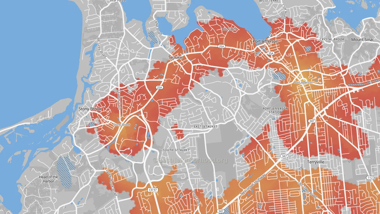 Transit Grade map of Setauket-East Setauket, NY