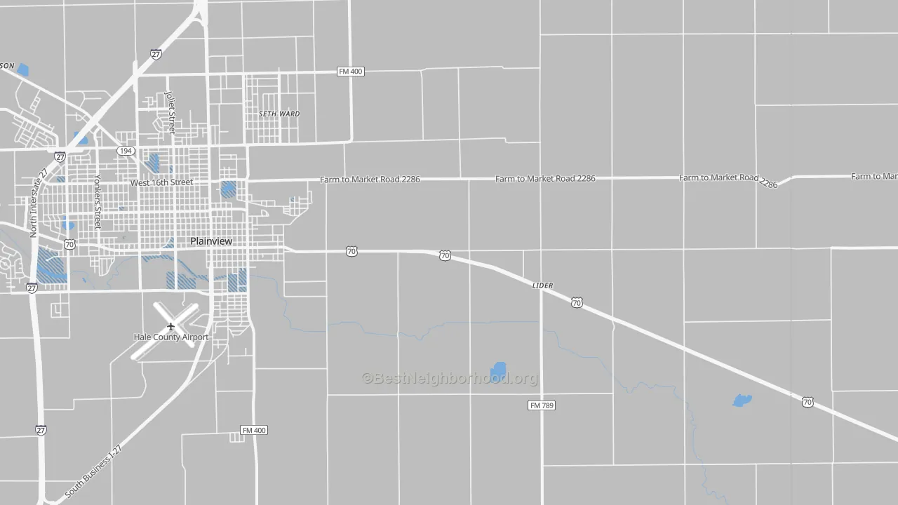 Transit Grade map of Seth Ward, TX