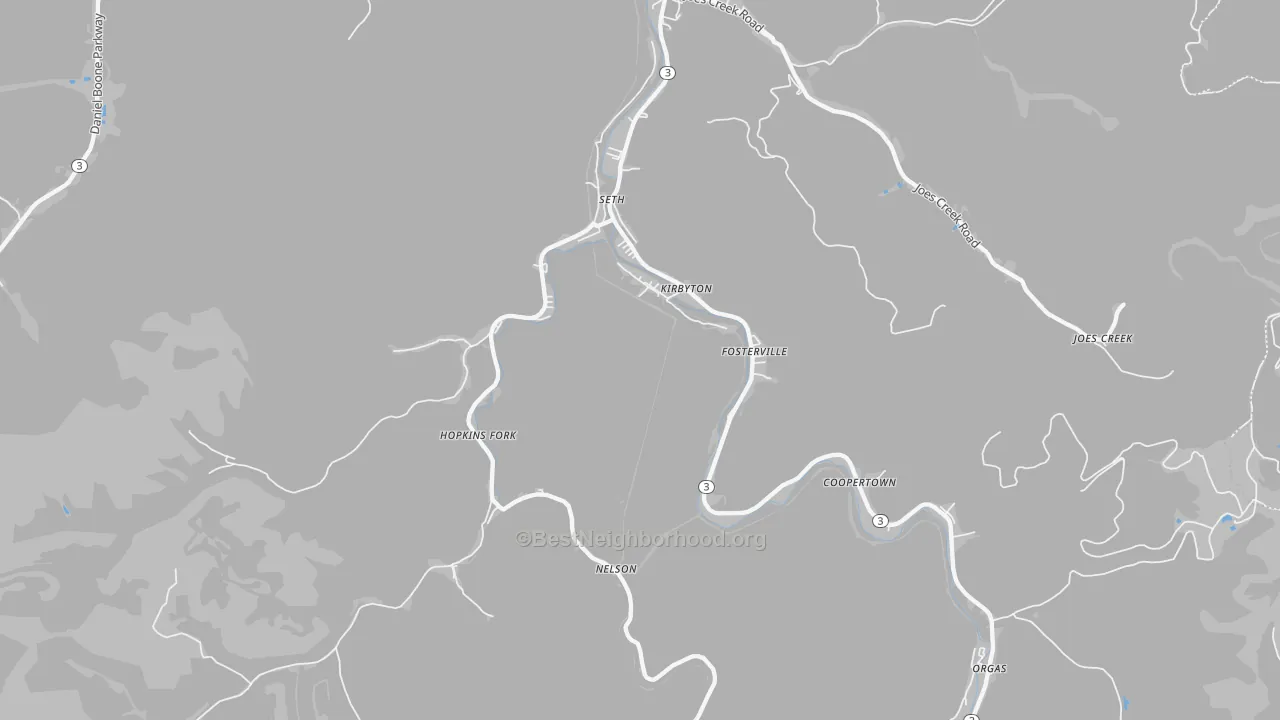 Transit Grade map of Seth, WV