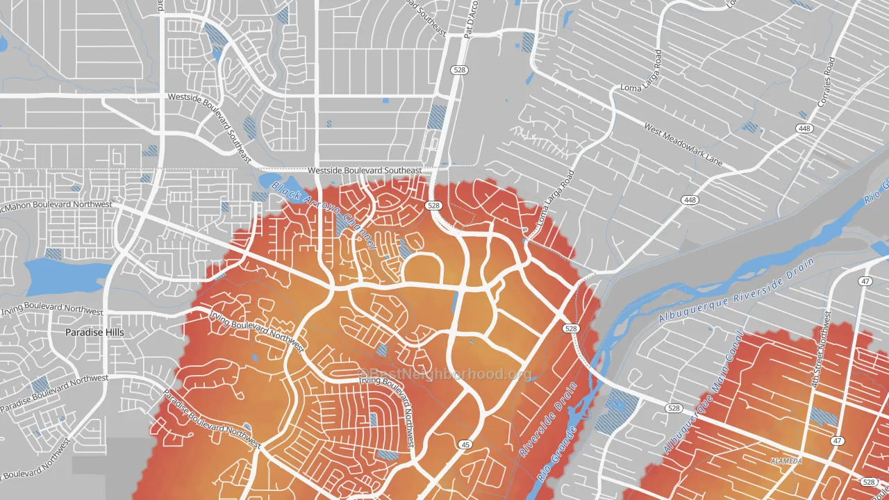 Transit Grade map of Seven Bar Ranch, Albuquerque, NM