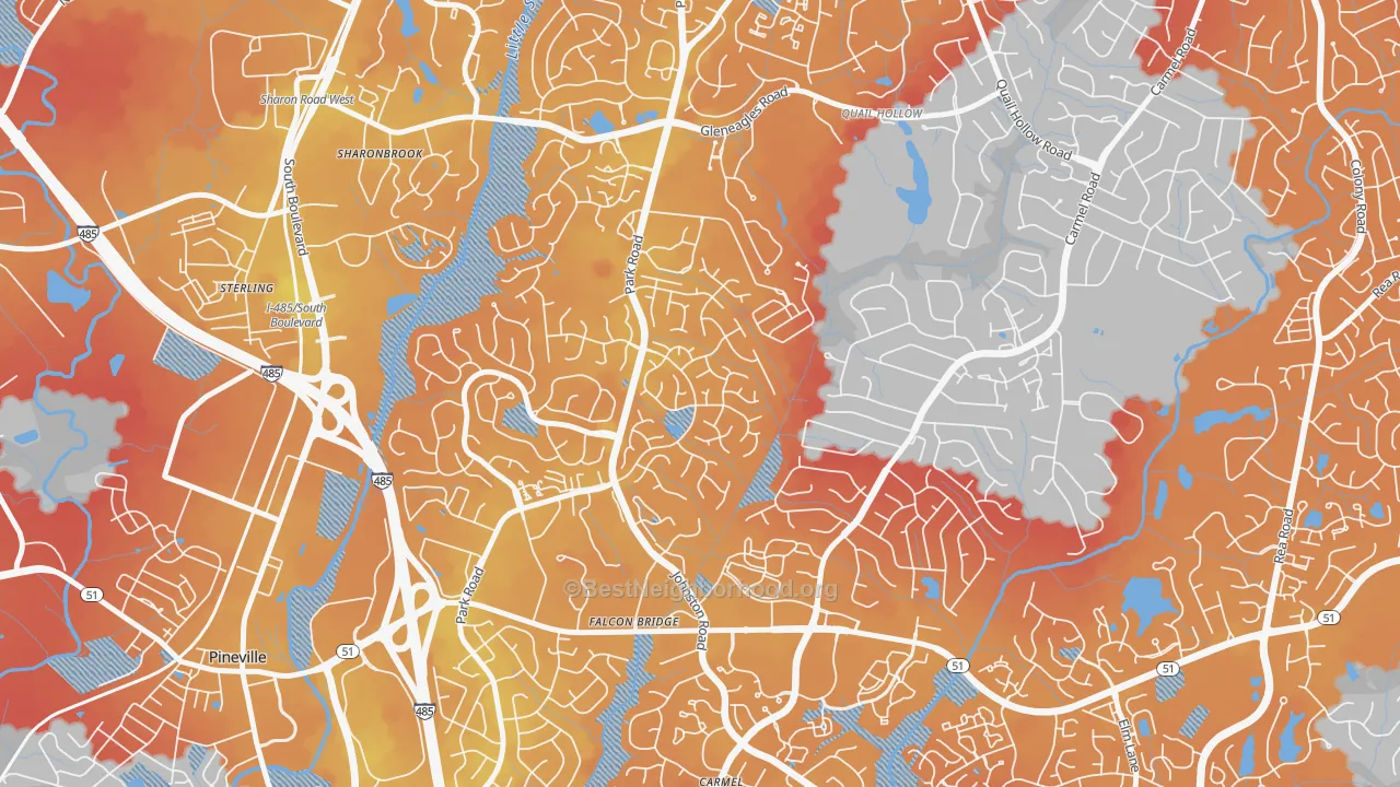 Transit Grade map of Seven Eagles, Charlotte, NC