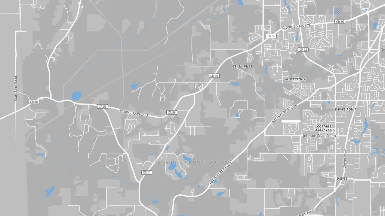 Transit Grade map of Seven Hills, AL