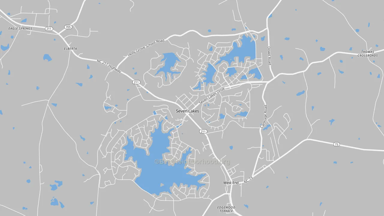 Transit Grade map of Seven Lakes, NC