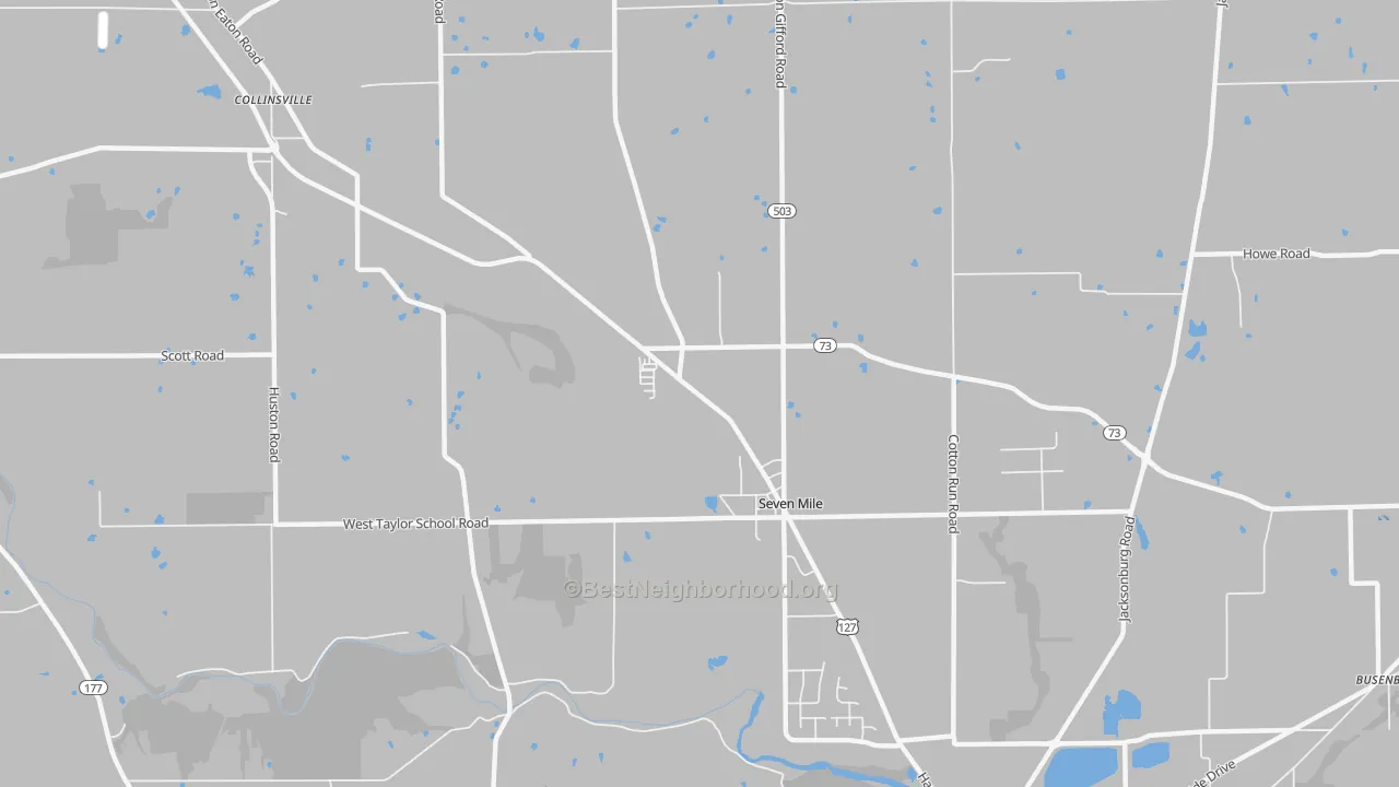 Transit Grade map of Seven Mile, OH