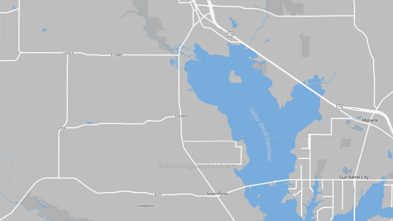 Transit Grade map of Seven Points, TX