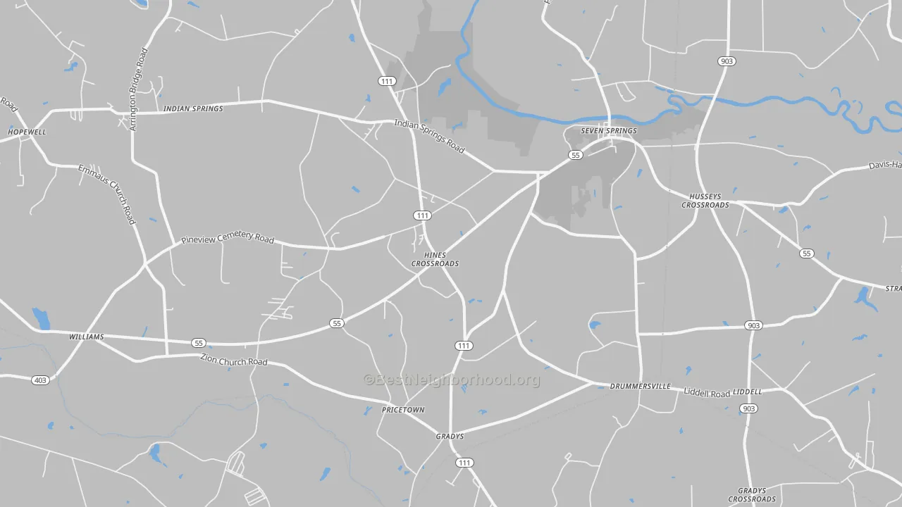 Transit Grade map of Seven Springs, NC