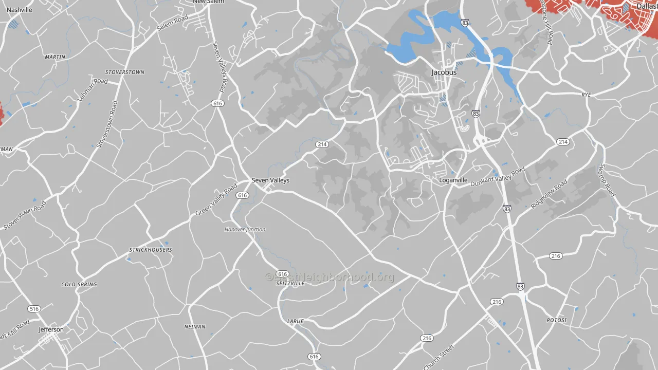 Transit Grade map of Seven Valleys, PA