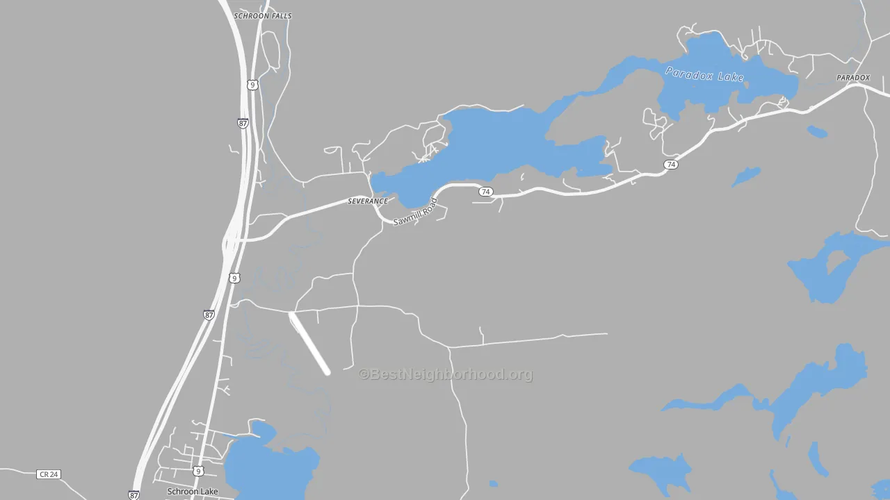 Transit Grade map of Severance, NY
