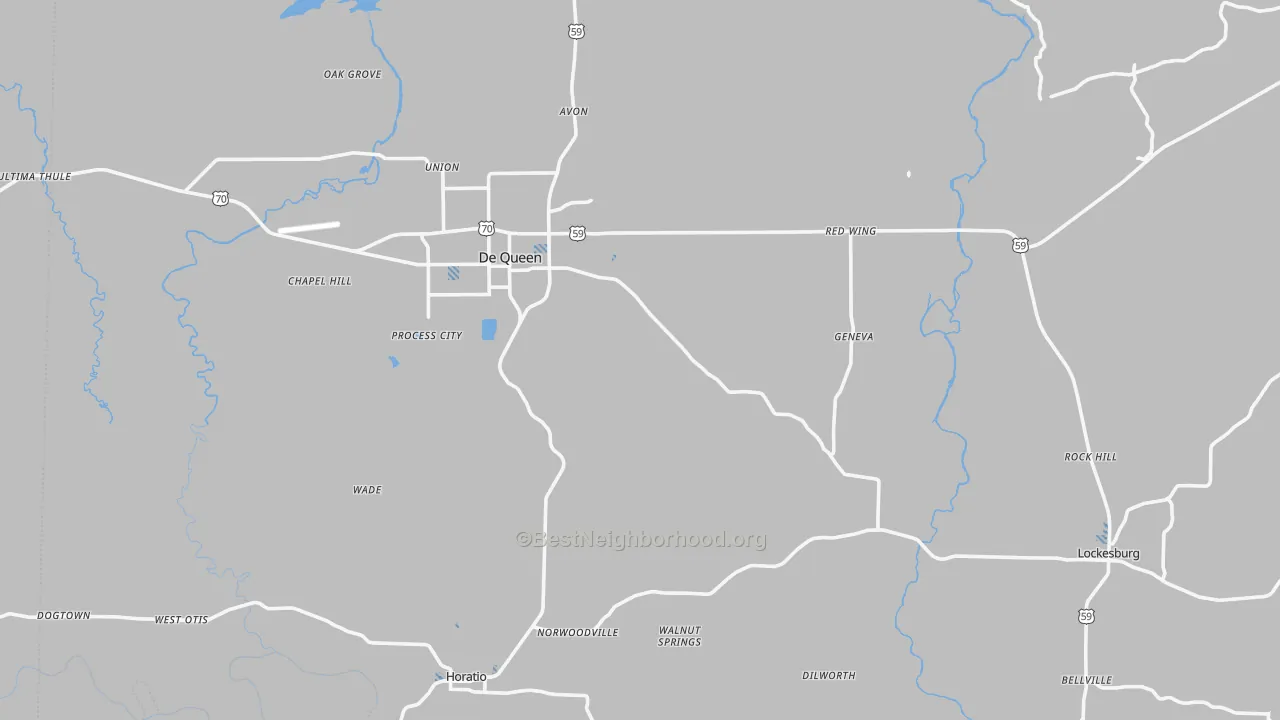 Transit Grade map of Sevier County, AR